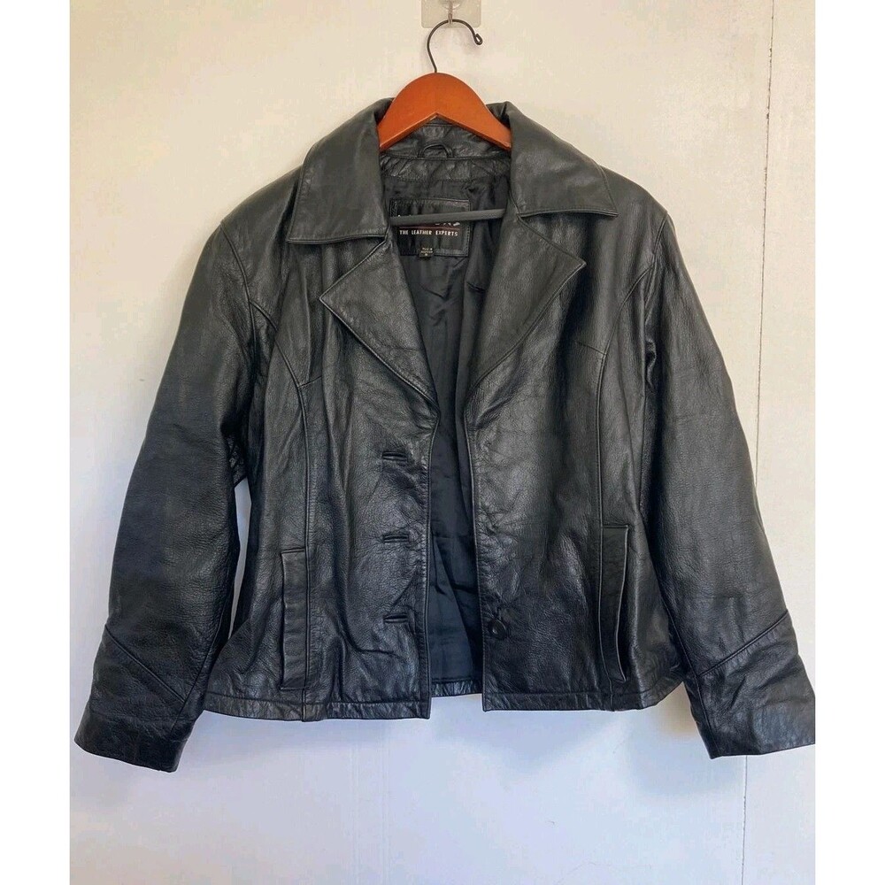 Wilsons Leather Jacket Womens S Black Biker Moto Classic Motorcycle Grunge